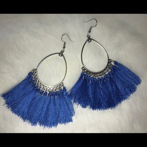 Fringe Antique Silver Hoop Earrings